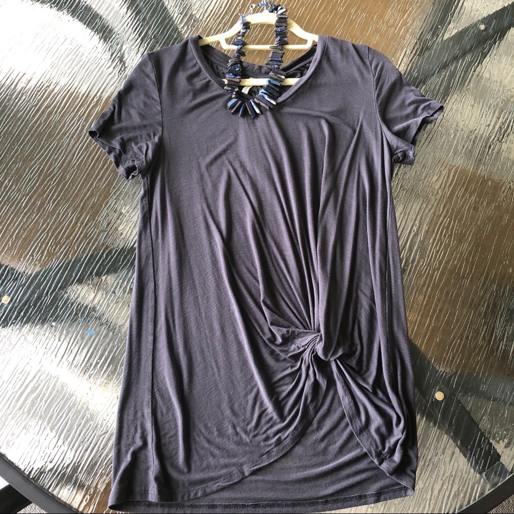 Mittoshop | Tunic Tee with Knot Front Accent